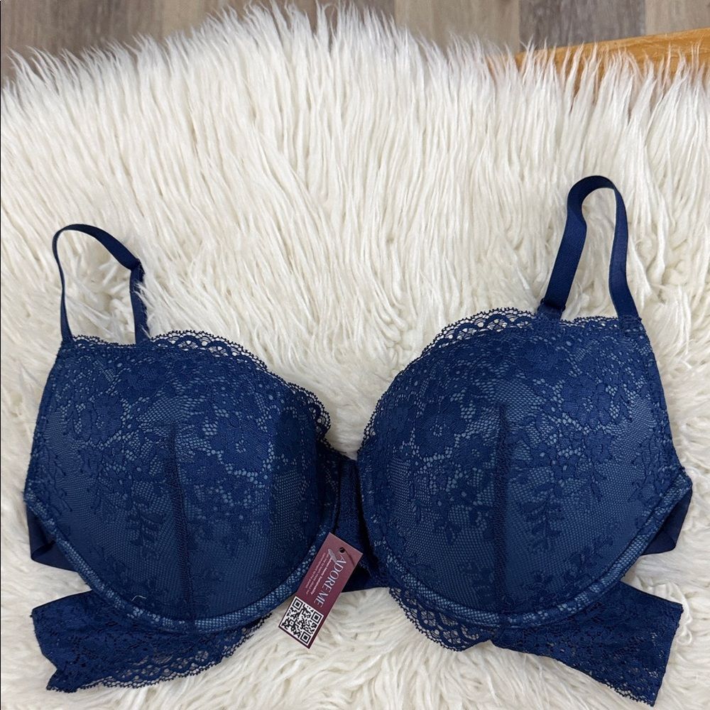 Adore Me Navy Lace Bra Size 34DDD